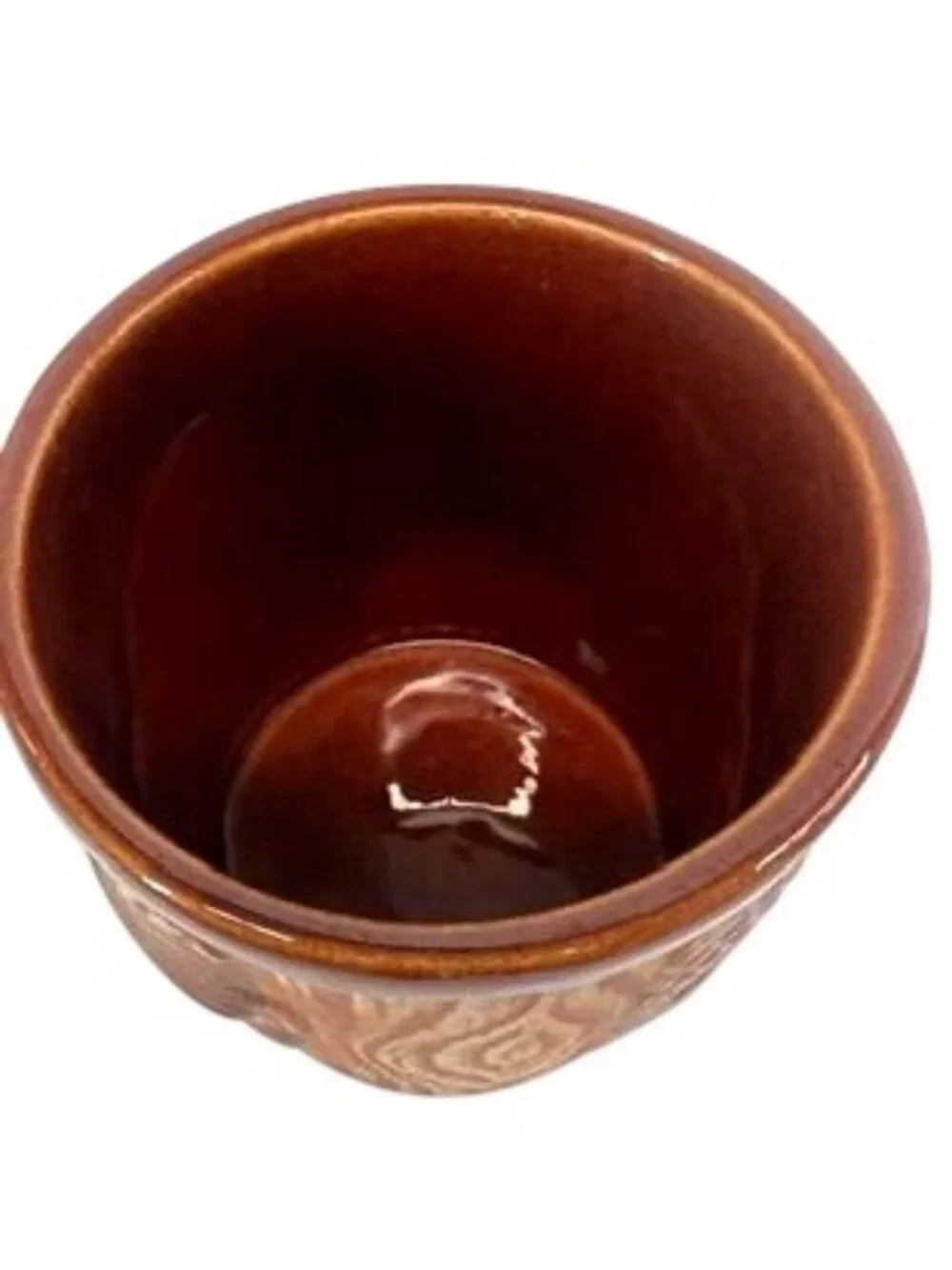 Vintage Otagiri 3 Faced Tiki Mug Rum Bucket Cup - Brown Ceramic Mid-Century